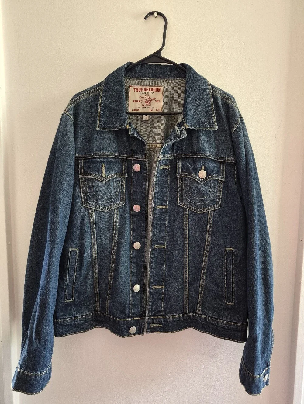 True Religion Blue Jesse SN Denim Trucker Jacket